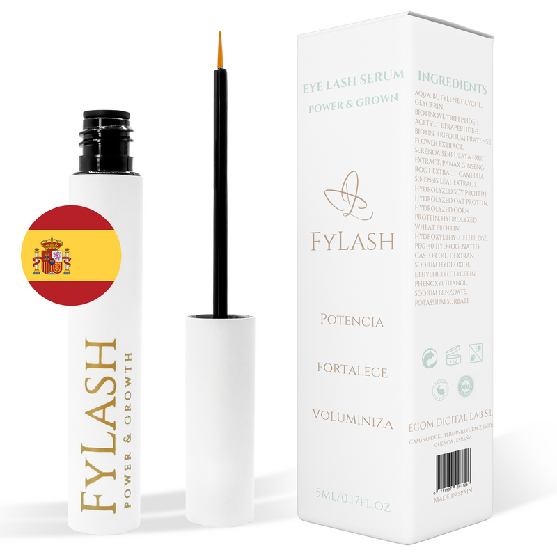 Sérum de pestañas Fylash Power & Growth 5 ml con caja — fabricado en España