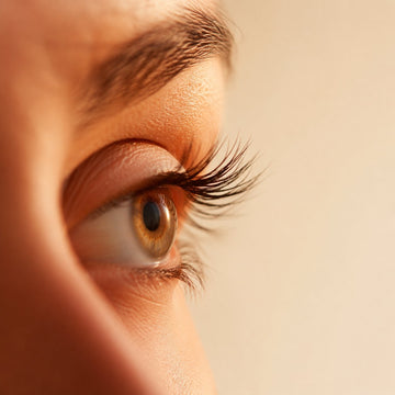 Pestañas largas y curvadas — perfil de una mirada natural